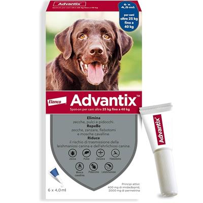 Advantix 4 Spot-On per Cani Oltre 25 kg fino a 40 kg 6 Pipette