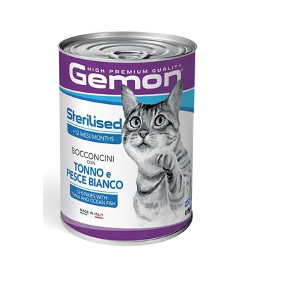 Gemon Cat Bocconcini Sterilised Tonno e Pesce Bianco 415 g