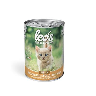 Leo's Gatto Bocconcini Kitten Pollo e Tacchino 415 g