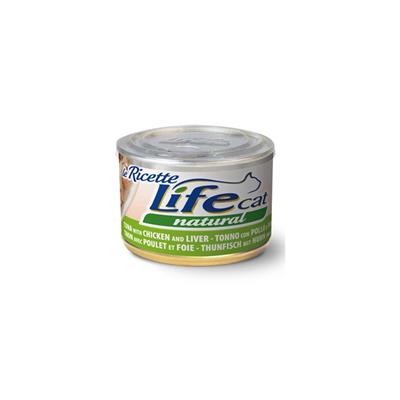 Life Cat Le Ricette Tonnetto con Pollo e Fegatini 150 g