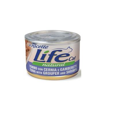 Life Cat Le Ricette Tonno con Cernia e Gamberetti 150 g