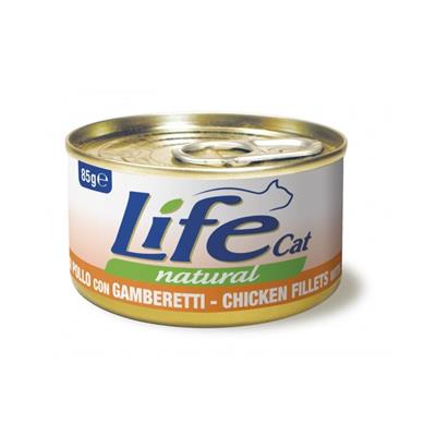 Life Cat Natural Filetti di Pollo con Gamberetti 85 g