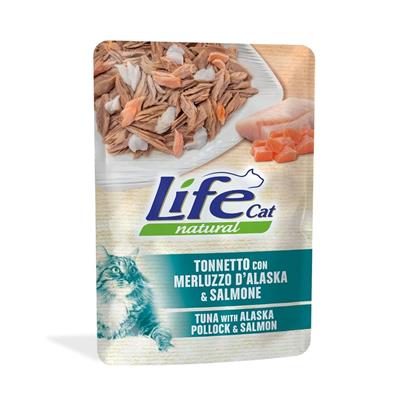 Life Cat Natural Buste Tonno con Merluzzo e Salmone 70 g
