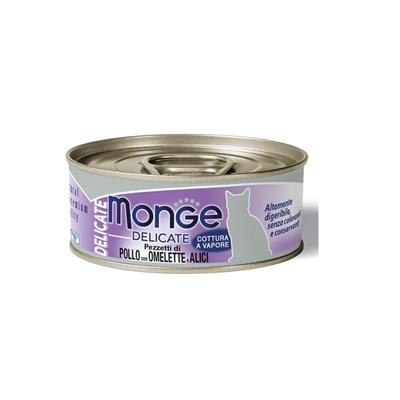 Monge Delicate Cat Pollo con Omelette e Alici 80 g