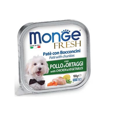 Monge Fresh Dog Paté e Bocconcini Pollo con Ortaggi 100 g