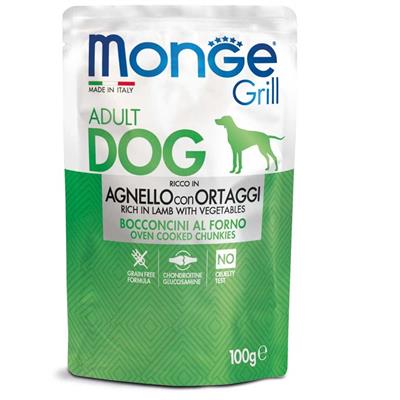 Monge Grill Dog Bocconcini in Jelly Agnello con Ortaggi 100 g
