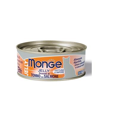 Monge Jelly Cat Pezzetti di Tonno con Salmone 80 g