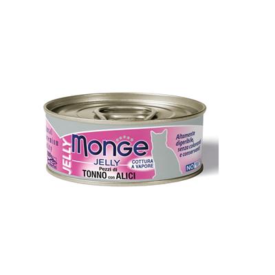Monge Jelly Cat Pezzi di Tonno e Alici 80 g