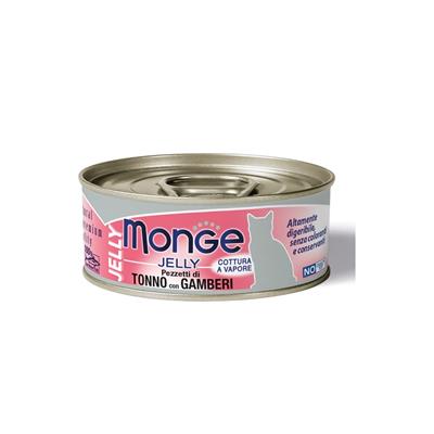 Monge Jelly Cat Pezzi di Tonno e Gamberi 80 g