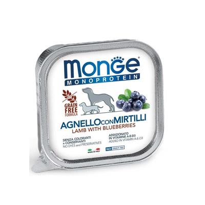 Monge Monoprotein Fruits Dog Patè Agnello con Mirtilli 150 g
