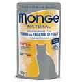 Monge Natural Cat Buste Kitten Tonno con Fegatini di Pollo 80 g