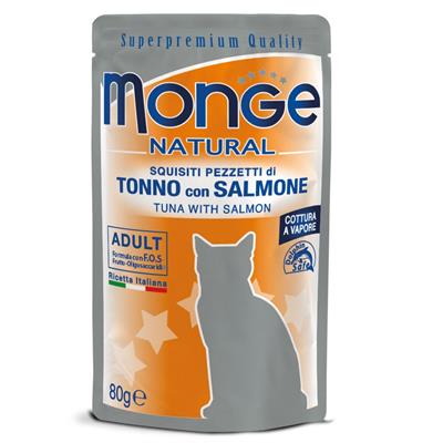 Monge Natural Cat Buste Tonno con Salmone 80 g