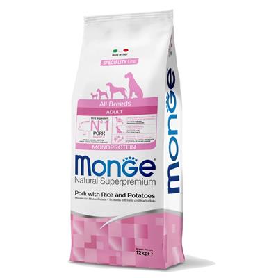 Monge Superpremium Cane AllBreed Adult Maiale, Riso e Patate 12 kg
