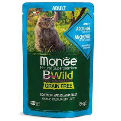 Monge BWild Cat Bocconcini con Acciughe e Ortaggi 85 g
