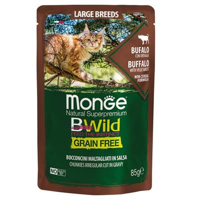 Monge BWild Cat Large breeds Bocconcini con Bufalo e Ortaggi 85 g