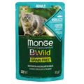 Monge BWild Cat Buste Bocconcini Merluzzo, Gamberetti e Ortaggi 85 g