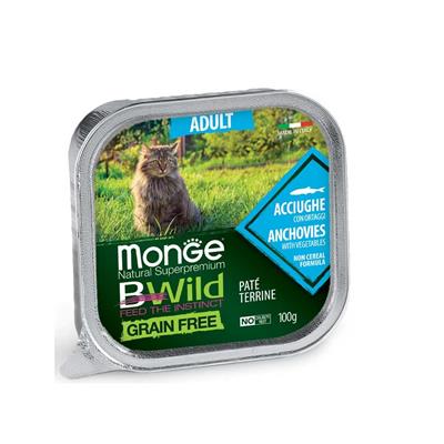 Monge BWild Cat Patè Acciughe e Ortaggi 100 g