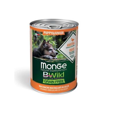 Monge BWild Dog Puppy Bocconi Anatra con Zucca e Zucchine 400 g