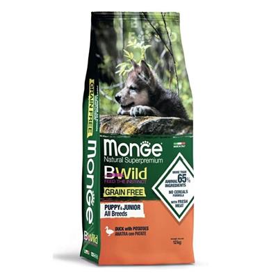 Monge BWild Grain Free Puppy&Junior AllBreed Anatra e Patate 12 kg