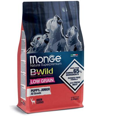 Monge BWild Low Grain Puppy&Junior AllBreed Cervo 2,5 kg