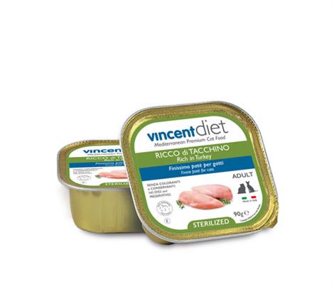 Vincent Diet Cat Patè Sterilized Tacchino 90 g