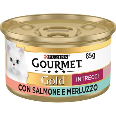 Gourmet Gold Intrecci Di Gusto Con Salmone e Merluzzo 85 g