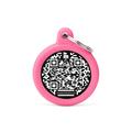 Medaglietta Hushtag PLUS QR Code Cerchio Rosa