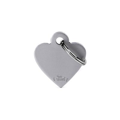 Medaglietta Basic Cuore Piccolo 2,8x2,5cm Alluminio Grigio
