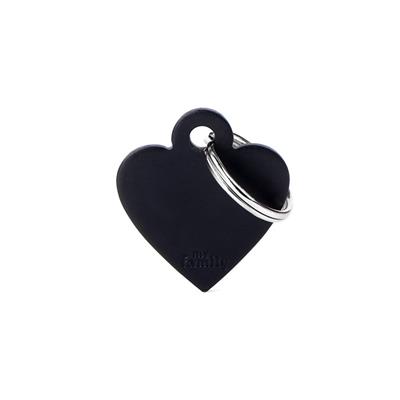 Medaglietta Basic Cuore Piccolo 2,8x2,5cm Alluminio Nero