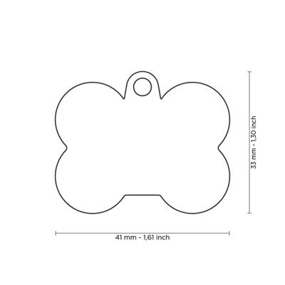 Medaglietta Hushtag Osso Alluminio Nero Gomma 4,1x3,3 cm