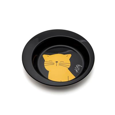 Ciotola per Gatti Kitty in Acciaio Inox Smaltato Nero
