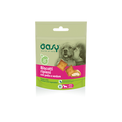 Oasy Biscotti Ripieni Cani Pollo e Verdure 70 g