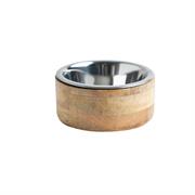 AqpetFriends Ciotola Nature In Acciaio Inox Con Supporto In Legno