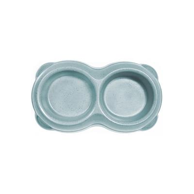 Ciotola Doppia in Bamboo 22,5x11x5,5 cm 250 ml Celeste