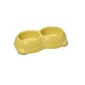 Ciotola Doppia in Bamboo 22,5x11x5,5 cm 250 ml Giallo