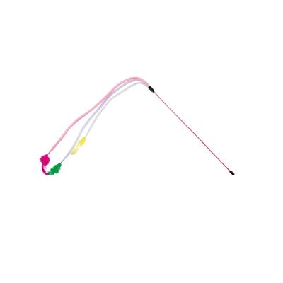 Stuzzigatto con 3 Frange Elastiche e Piume Rosa