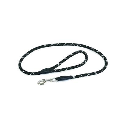Julius K9 Guinzaglio Tubulare con Catarifrangente Nero 1,2x120 cm