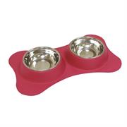 Double Bowl - Set ciotole in acciaio e silicone 2x520 ml