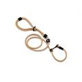 Guinzaglio Pettorina in Corda Beige con Dettagli in Pelle di Mela