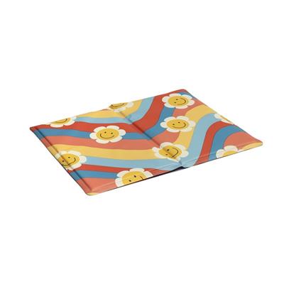 Leomat Tappetino Refrigerante per Animali Domestici Fiori 100x80 cm