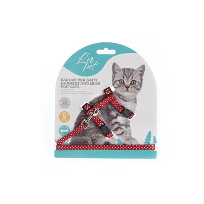 Parure per Gatti Cuccioli Taglia S Pois Rosso