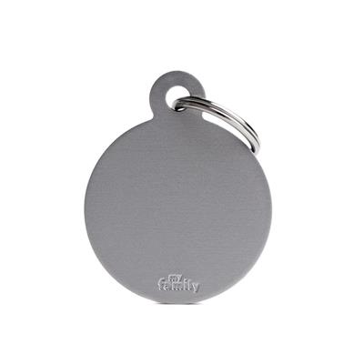 Medaglietta Basic Cerchio Grande 3,2x3,9 cm Alluminio Grigio