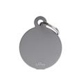 Medaglietta Basic Cerchio Grande 3,2x3,9 cm Alluminio Grigio