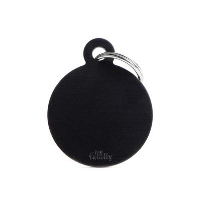 Medaglietta Basic Cerchio Grande 3,2x3,9 cm Alluminio Nero