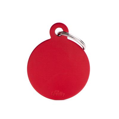 Medaglietta Basic Cerchio Grande 3,2x3,9 cm Alluminio Rosso