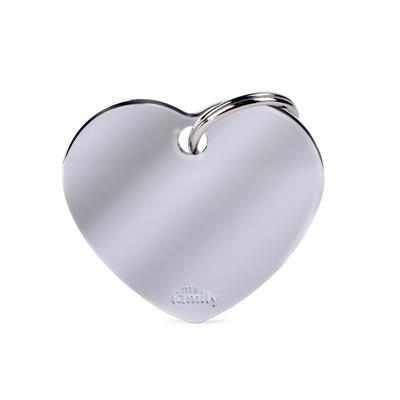 Medaglietta Basic Cuore Grande 3,7x3,2 cm Ottone Cromato