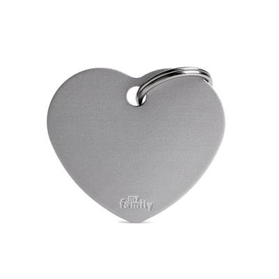 Medaglietta Basic Cuore Grande 3,7x3,2 cm Alluminio Grigio