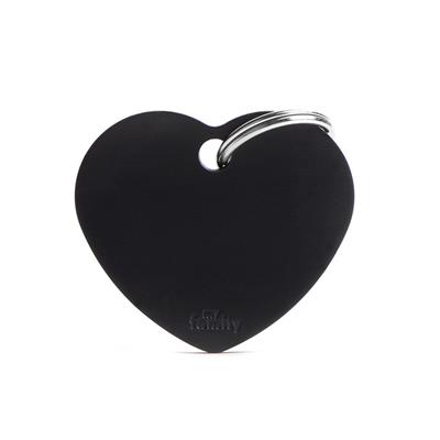 Medaglietta Basic Cuore Grande 3,7x3,2 cm Allumino Nero