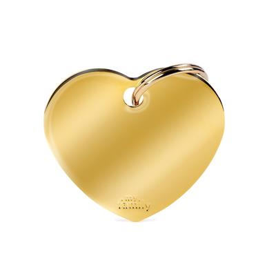 Medaglietta Basic Cuore Grande 3,7x3,2 cm Ottone Dorato
