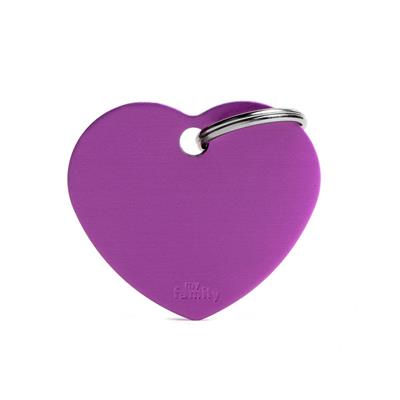 Medaglietta Basic Cuore Grande 3,7x3,2 cm Alluminio Viola